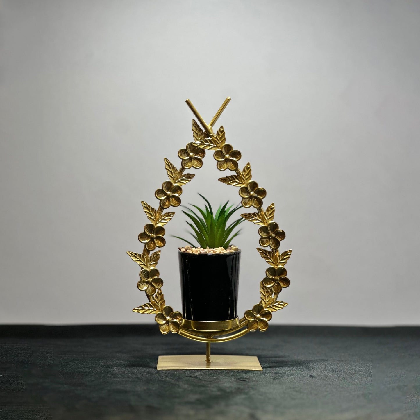 Golden Metal Planter | Artificial Pot | Home Decoration | Office Decoration