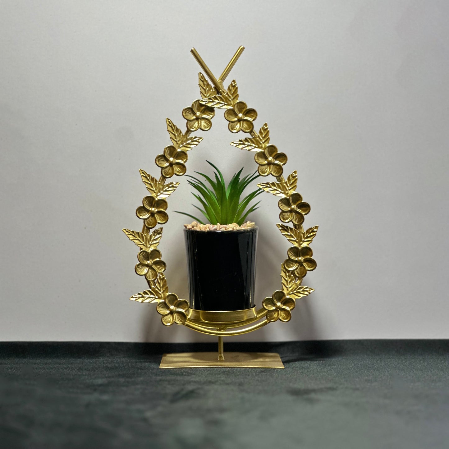 Golden Metal Planter | Artificial Pot | Home Decoration | Office Decoration