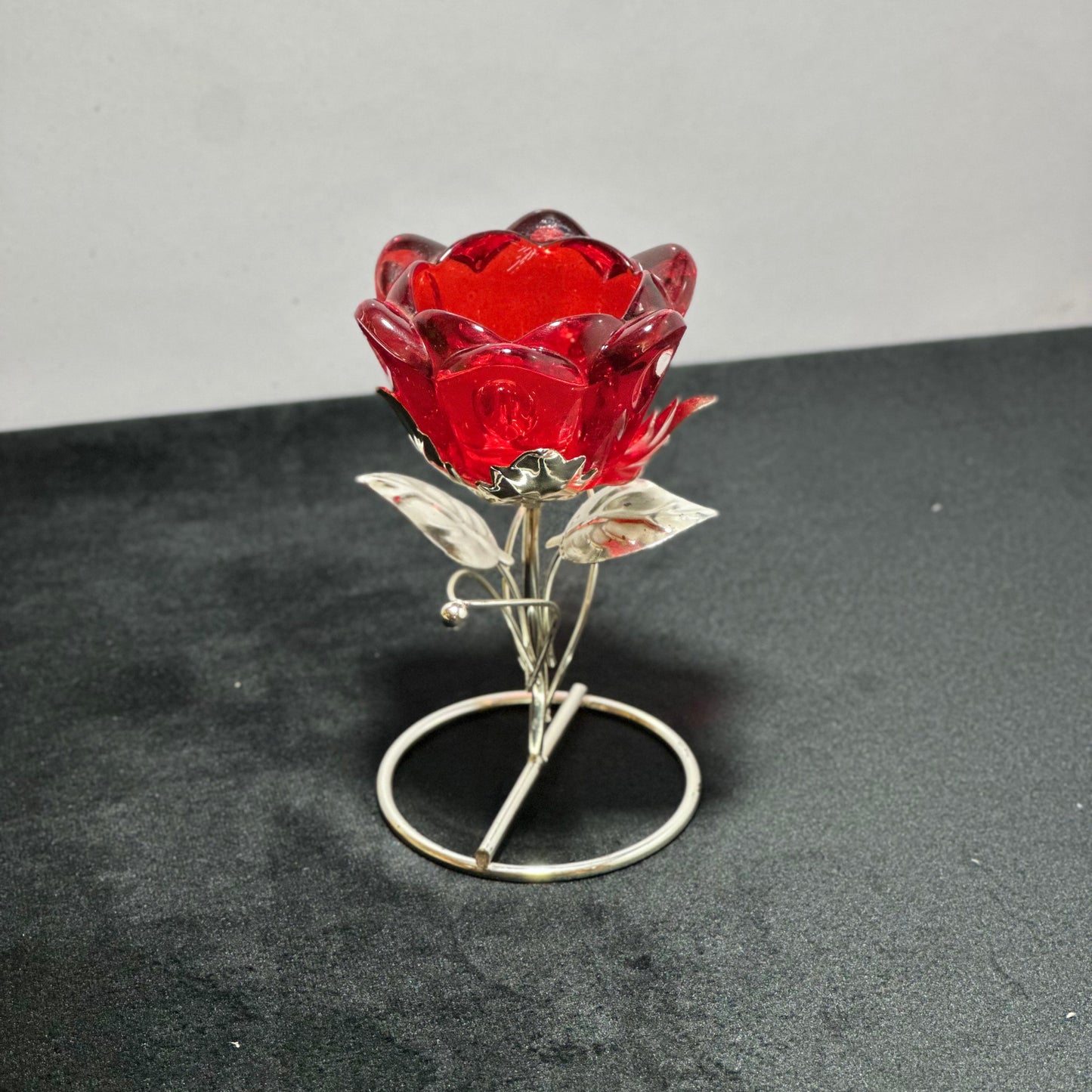 Crystal Red Rose with Stand for Home Decoration | Candle Stand