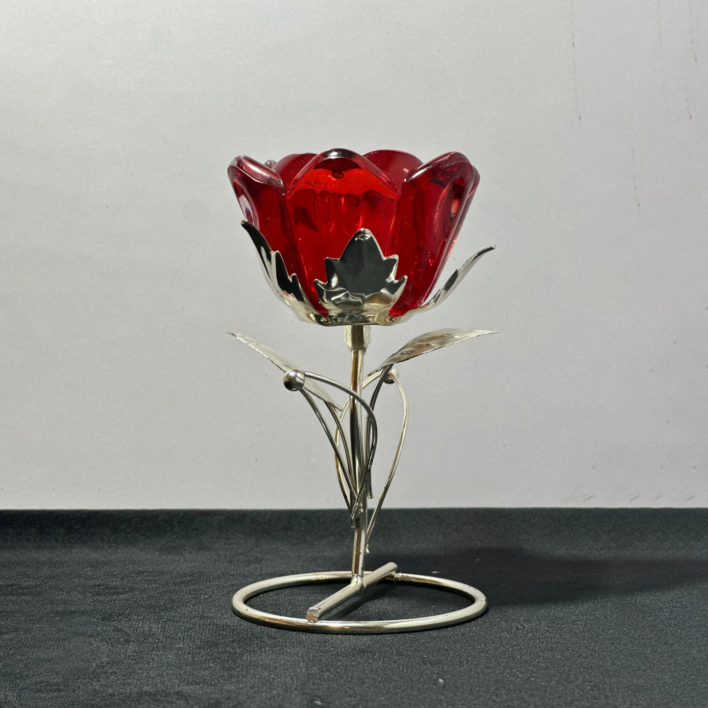 Crystal Red Rose with Stand for Home Decoration | Candle Stand